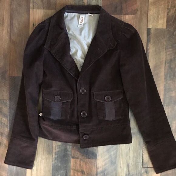 Matix Size Small women’s brown corduroy fitted blazer button stylish career - Picture 3 of 8